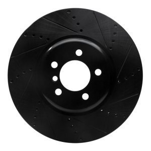 BMW 440I Coupe Brake Rotor (1) - Front Right - R1 Concepts - Drilled & Slotted - Black - `13-`20